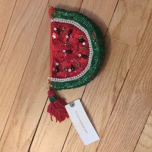ANTHROPOLOGY beaded watermelon coin purse - New with tags!